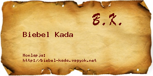 Biebel Kada névjegykártya